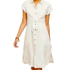 Anthropologie Maeve Linen Button Midi Dress